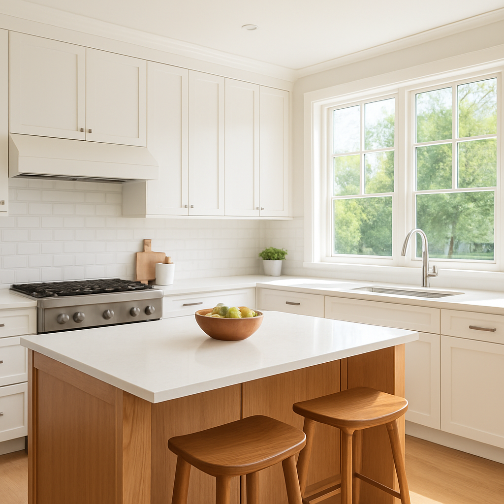 Bright Chicago kitchen filled with natural light from new windows