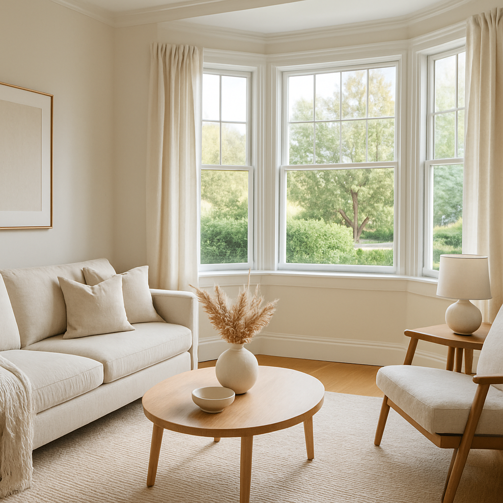 Living room with new windows, Schaumburg